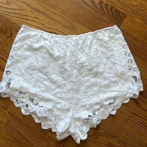 Free People white lace shorts, size medium